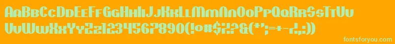 Projectionist Font – Green Fonts on Orange Background