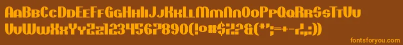Projectionist Font – Orange Fonts on Brown Background