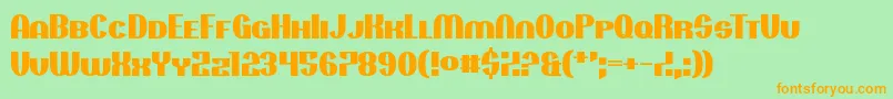 Projectionist Font – Orange Fonts on Green Background