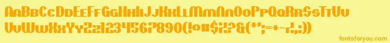 Projectionist Font – Orange Fonts on Yellow Background