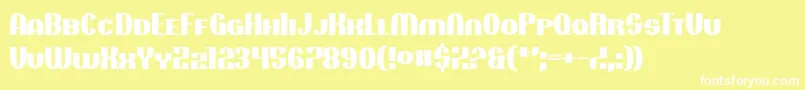 Projectionist-Schriftart – Weiße Schriften auf gelbem Hintergrund
