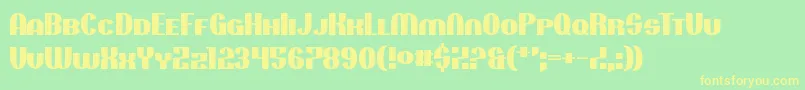 フォントProjectionist – 黄色の文字が緑の背景にあります