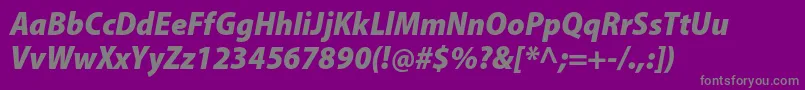 フォントMyriadproBlacksemicnit – 紫の背景に灰色の文字