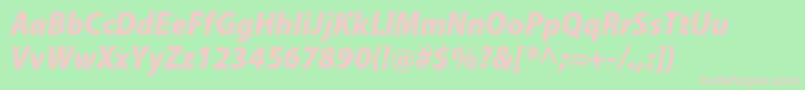 Шрифт MyriadproBlacksemicnit – розовые шрифты на зелёном фоне