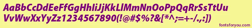 MyriadproBlacksemicnit Font – Purple Fonts on Yellow Background