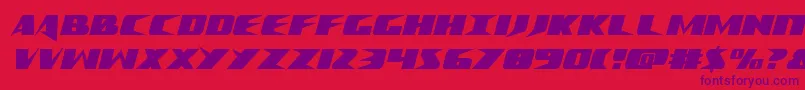 Crimesyndicatecond-Schriftart – Violette Schriften auf rotem Hintergrund