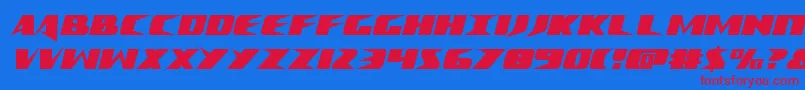 Czcionka Crimesyndicatecond – czerwone czcionki na niebieskim tle