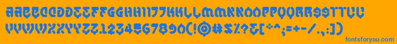 SamuraicabcobbReg Font – Blue Fonts on Orange Background