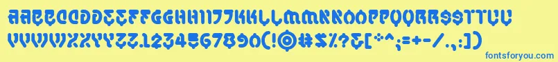 SamuraicabcobbReg Font – Blue Fonts on Yellow Background