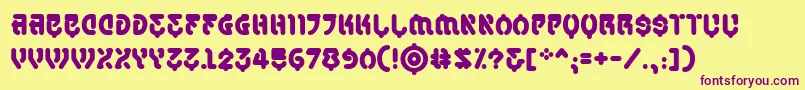 SamuraicabcobbReg Font – Purple Fonts on Yellow Background