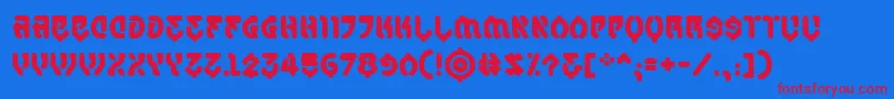 SamuraicabcobbReg Font – Red Fonts on Blue Background