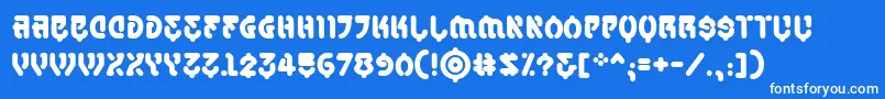 フォントSamuraicabcobbReg – 青い背景に白い文字