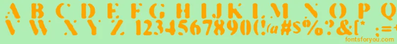Killhippies-fontti – oranssit fontit vihreällä taustalla