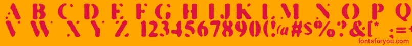Killhippies Font – Red Fonts on Orange Background