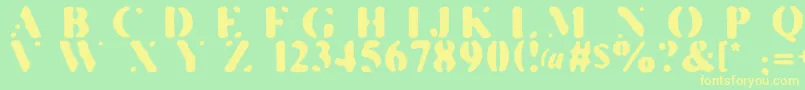 Killhippies Font – Yellow Fonts on Green Background