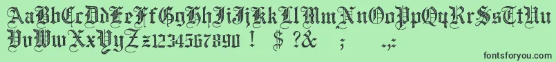 Czcionka JmhSantaMariaRough – czarne czcionki na zielonym tle