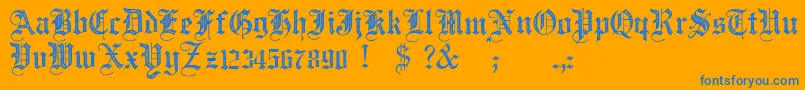 JmhSantaMariaRough Font – Blue Fonts on Orange Background