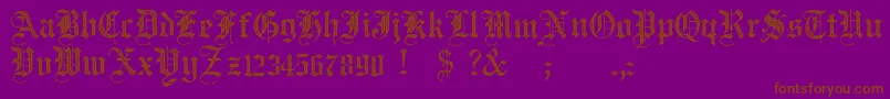 JmhSantaMariaRough Font – Brown Fonts on Purple Background