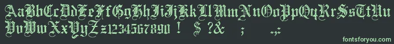 JmhSantaMariaRough Font – Green Fonts on Black Background