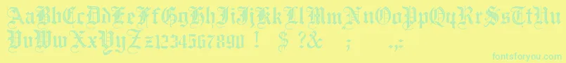 Шрифт JmhSantaMariaRough – зелёные шрифты на жёлтом фоне