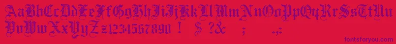 JmhSantaMariaRough Font – Purple Fonts on Red Background