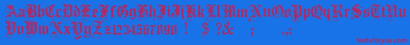 JmhSantaMariaRough Font – Red Fonts on Blue Background