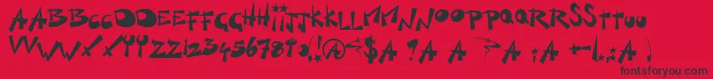 KillSwitch-Schriftart – Schwarze Schriften auf rotem Hintergrund