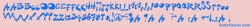 KillSwitch-fontti – siniset fontit vaaleanpunaisella taustalla