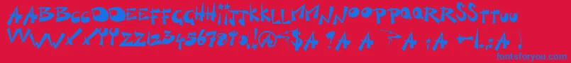 Шрифт KillSwitch – синие шрифты на красном фоне