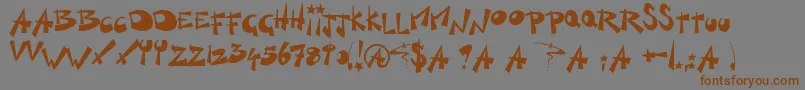 KillSwitch-Schriftart – Braune Schriften auf grauem Hintergrund