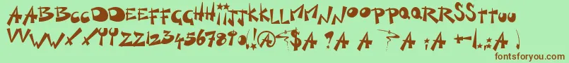 KillSwitch-Schriftart – Braune Schriften auf grünem Hintergrund