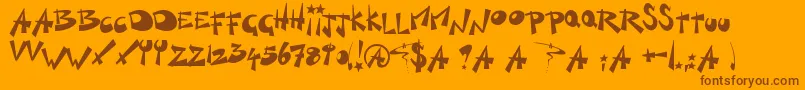 KillSwitch-Schriftart – Braune Schriften auf orangefarbenem Hintergrund