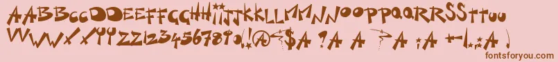 KillSwitch-Schriftart – Braune Schriften auf rosa Hintergrund