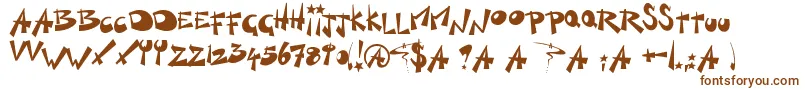 KillSwitch-Schriftart – Braune Schriften auf weißem Hintergrund