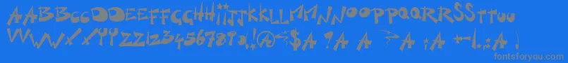 KillSwitch-fontti – harmaat kirjasimet sinisellä taustalla