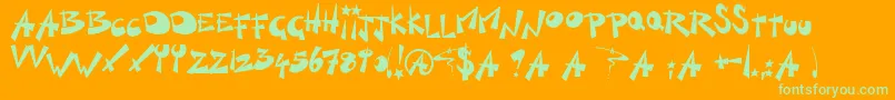 fuente KillSwitch – Fuentes Verdes Sobre Fondo Naranja