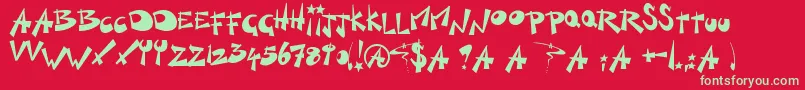 fuente KillSwitch – Fuentes Verdes Sobre Fondo Rojo