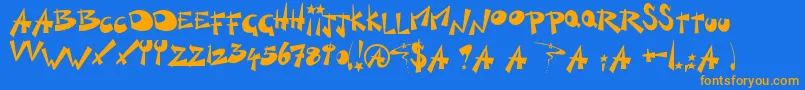 KillSwitch Font – Orange Fonts on Blue Background
