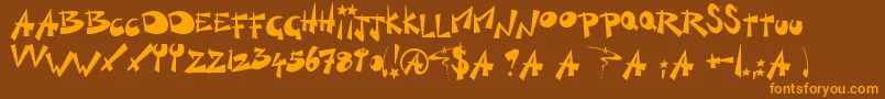KillSwitch-Schriftart – Orangefarbene Schriften auf braunem Hintergrund