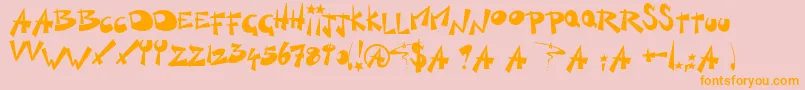KillSwitch-Schriftart – Orangefarbene Schriften auf rosa Hintergrund
