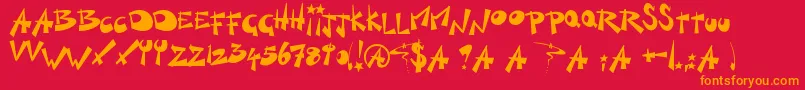 Czcionka KillSwitch – pomarańczowe czcionki na czerwonym tle