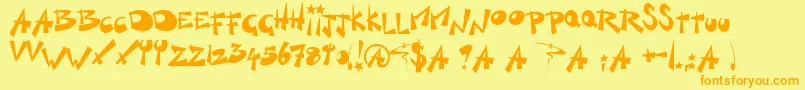 KillSwitch-Schriftart – Orangefarbene Schriften auf gelbem Hintergrund