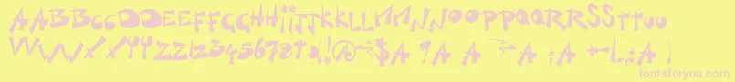 Шрифт KillSwitch – розовые шрифты на жёлтом фоне