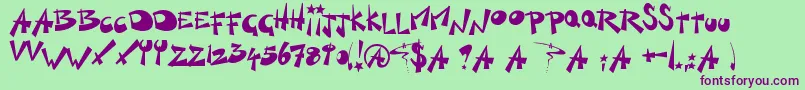 KillSwitch-fontti – violetit fontit vihreällä taustalla