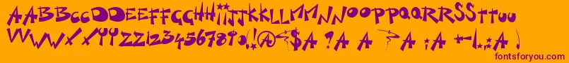 Czcionka KillSwitch – fioletowe czcionki na pomarańczowym tle