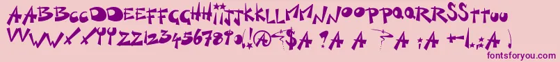 Fonte KillSwitch – fontes roxas em um fundo rosa