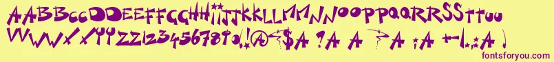 Czcionka KillSwitch – fioletowe czcionki na żółtym tle