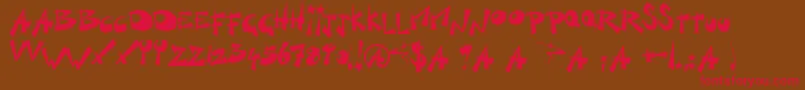 フォントKillSwitch – 赤い文字が茶色の背景にあります。