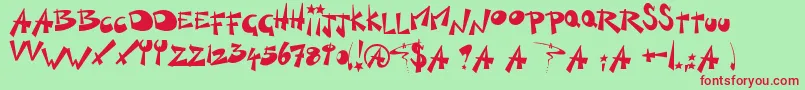 KillSwitch-Schriftart – Rote Schriften auf grünem Hintergrund