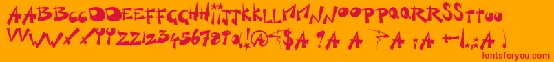 KillSwitch-Schriftart – Rote Schriften auf orangefarbenem Hintergrund